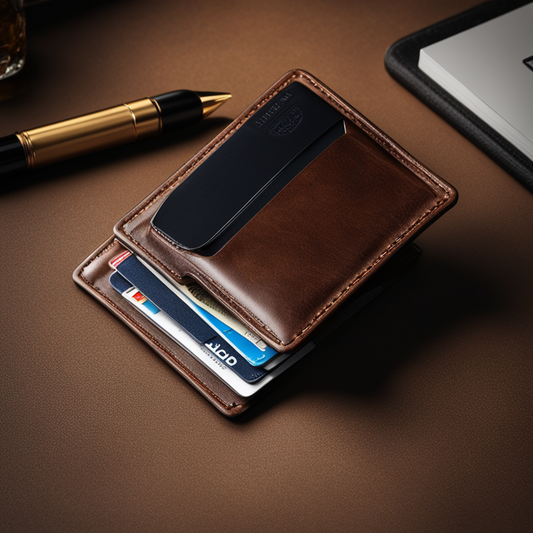Money and card holder leather wallet