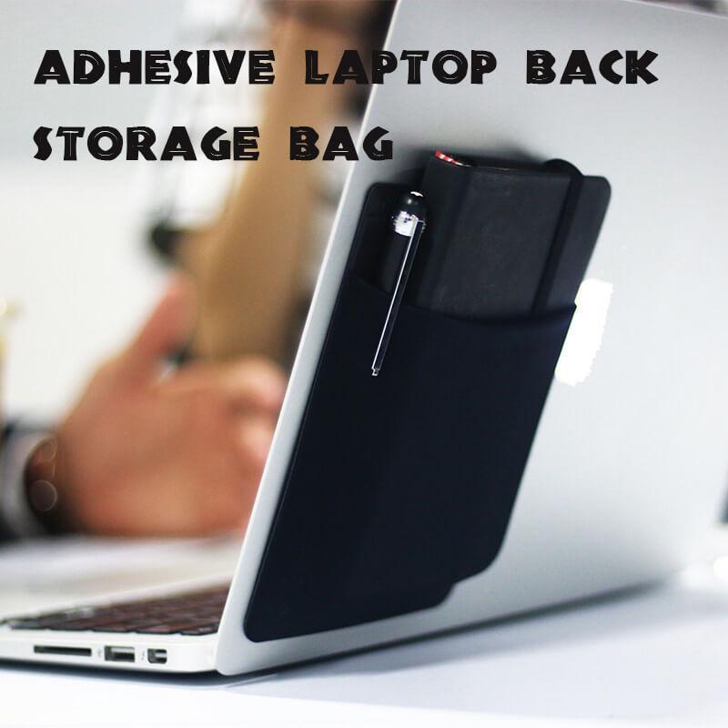 Leather Adhesive Laptop Storage Pocket