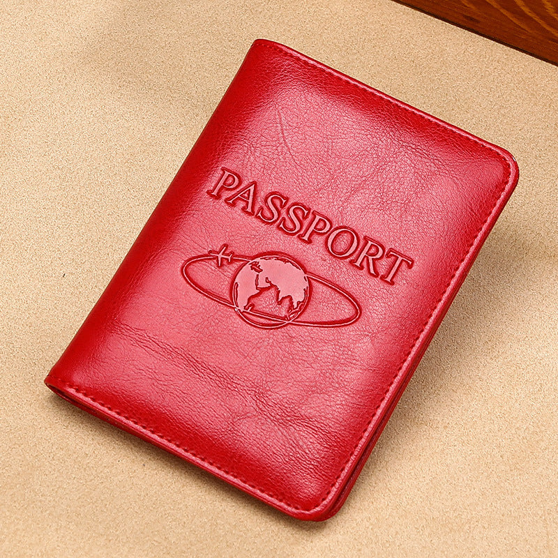 Premium Leather Passport Wallet - Compact Travel Organizer