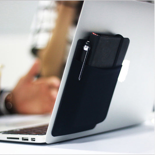 Leather Adhesive Laptop Storage Pocket