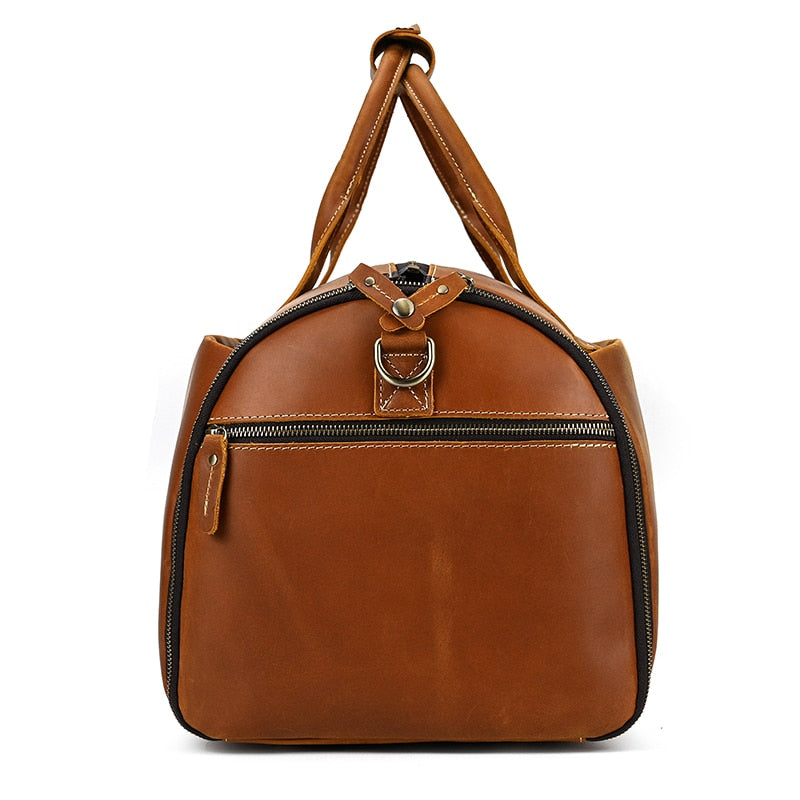 Trekker's Delight: The Ultimate Genuine Leather Travel Duffle for Men