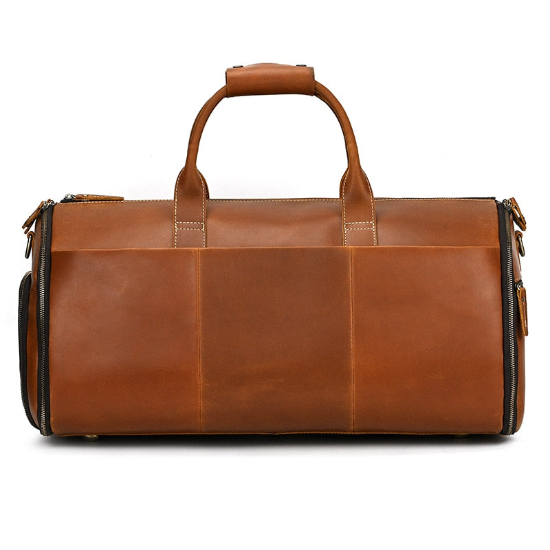 Trekker's Delight: The Ultimate Genuine Leather Travel Duffle for Men