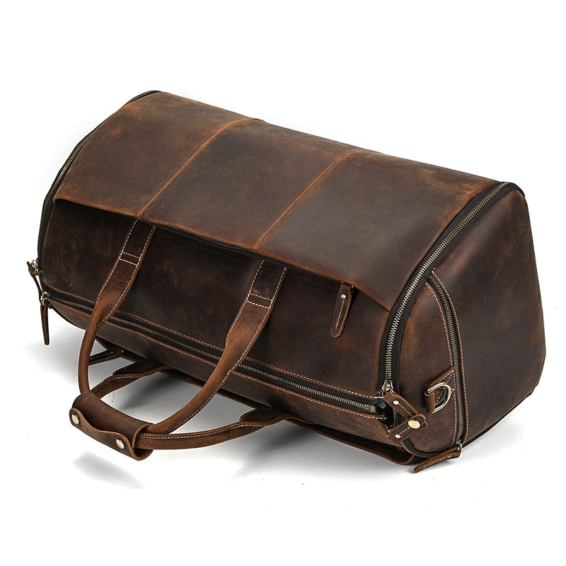 Trekker's Delight: The Ultimate Genuine Leather Travel Duffle for Men