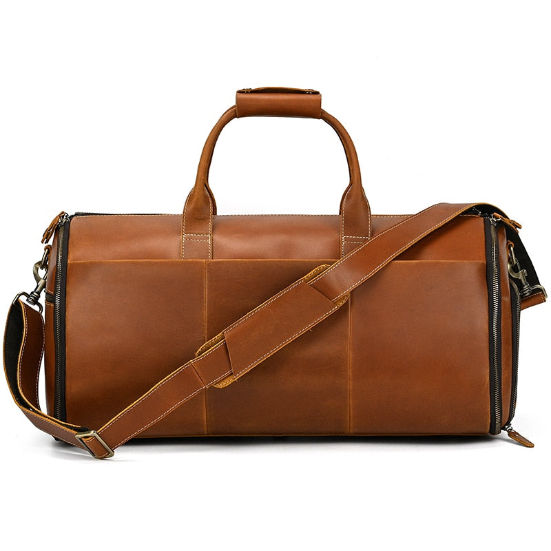 Trekker's Delight: The Ultimate Genuine Leather Travel Duffle for Men