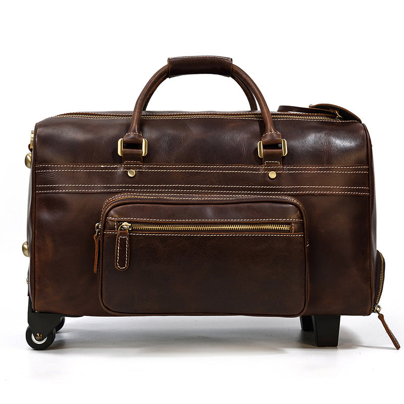 Rullen- Travel Leather Duffel Bag on Wheels