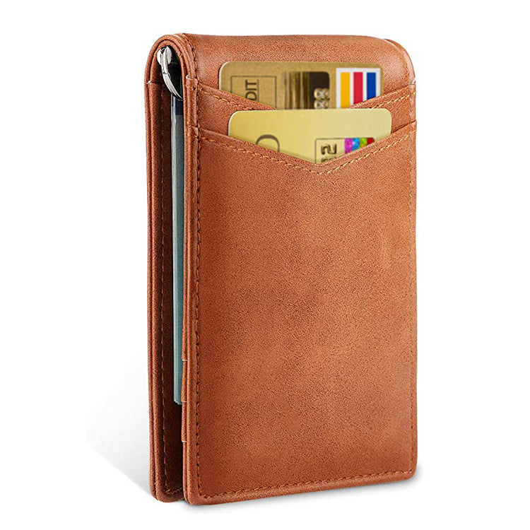 Minimalist Slim Leather Wallet- Front Pocket